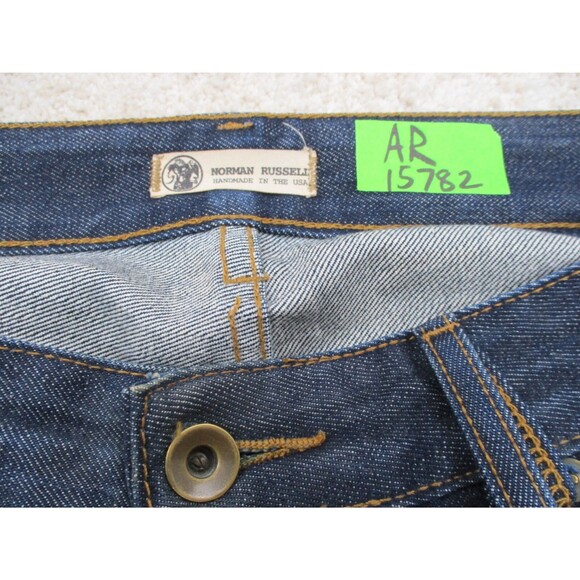Norman Russell Jeans Mens 32 Blue Selvedge Denim Slim Fit The Cookie USA 32x35 * - Picture 8 of 16